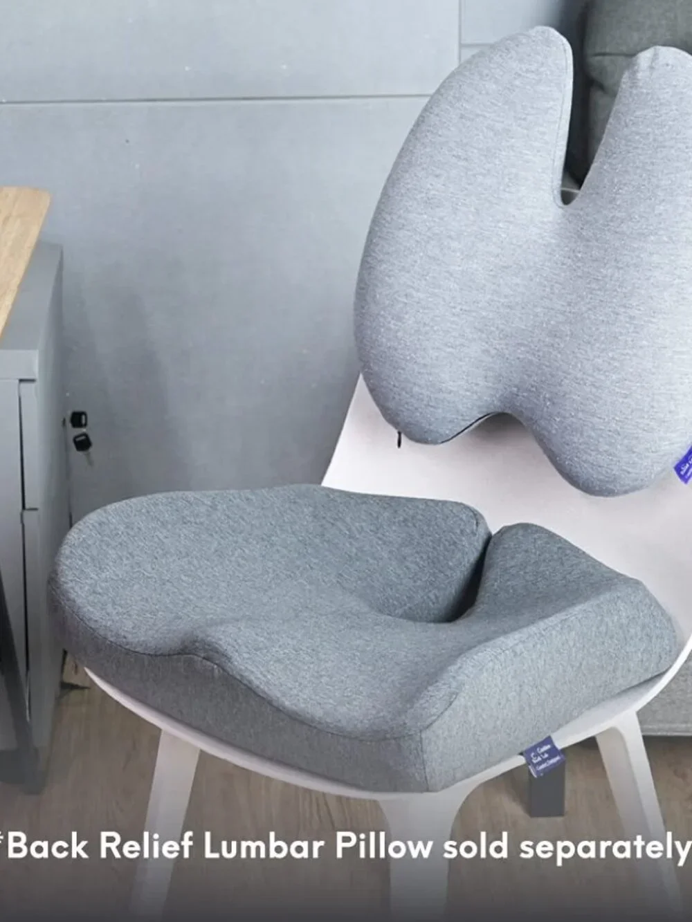 C CUSHION LAB Patented Pressure Relief Seat Cushion for Long Sitting, Gray, New
